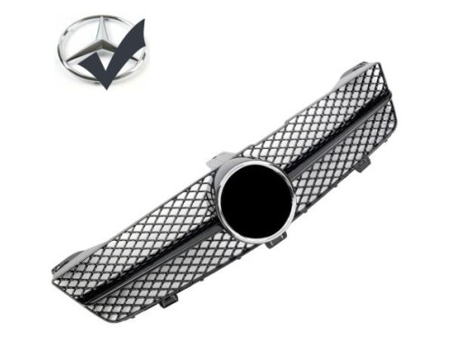 Maska Mercedes Benz CLS (W219) facelift - černá lesklá (chrom znak)