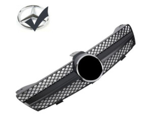 Maska Mercedes Benz CLS (W219) předfacelift - černá matná (chrom znak)