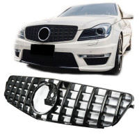 Maska Mercedes Benz C (W204) Panamericana GT vzhled – černá lesklá 