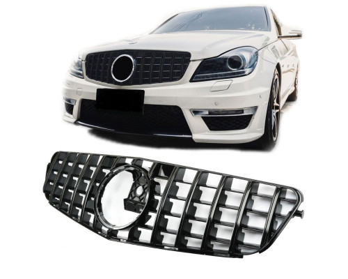 Maska Mercedes Benz C (W204) Panamericana GT vzhled – černá lesklá 