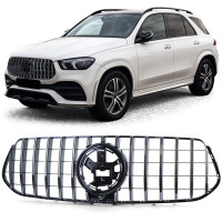 Maska Mercedes Benz GLE / GLE coupe (2019-2023) GT vzhled – černá s chromem (AMG line)