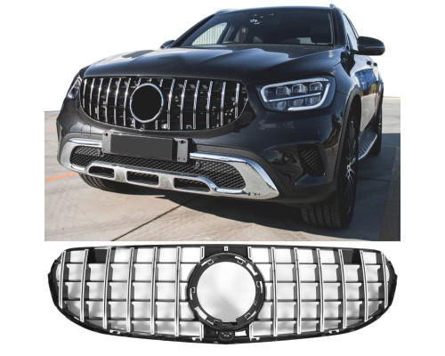 Maska Mercedes Benz GLC (2019-2022) Panamericana GT vzhled – černá s chromem (standardní verze)