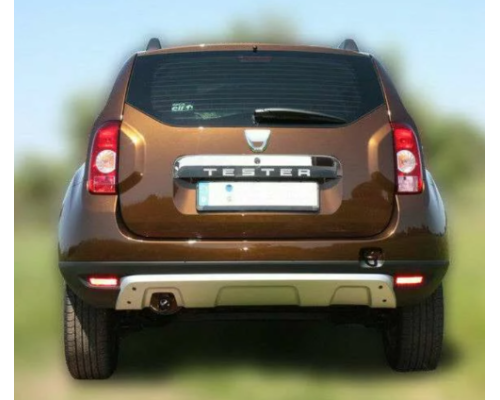 Nerezová lišta nad SPZ Dacia Duster 1 (předfacelift)