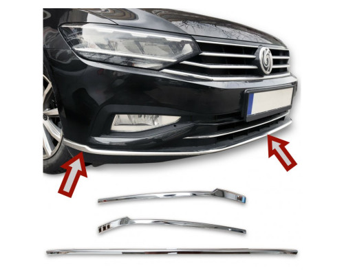 Nerezové lišty do nárazníku Volkswagen Passat B8.5 (facelift)