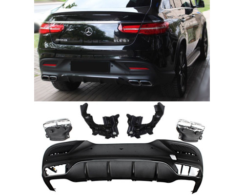 Zadní difuzor Mercedes Benz GLE Coupe (C292) - chromové koncovky