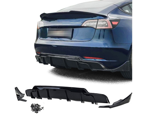 Zadní difuzor Tesla 3 (2017-2023) - černý lesklý
