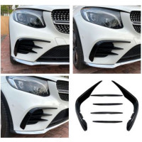 Spoilery do předního nárazníku Mercedes Benz GLC (C253/X253) – černé lesklé (6 ks)