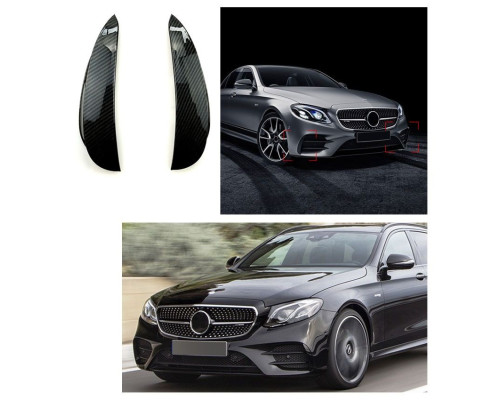 Spoilery do předního nárazníku Mercedes Benz E (W213) vzhled carbon (2 ks)
