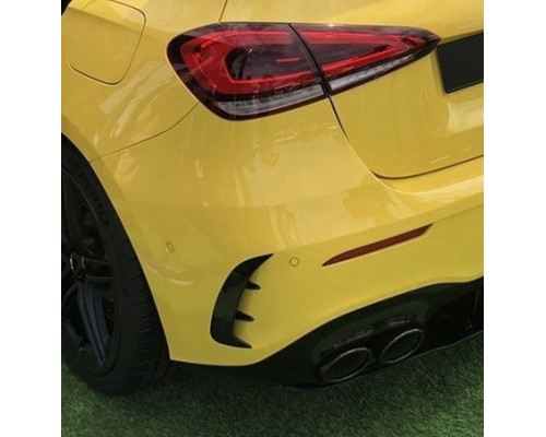 Spoilery do zadního nárazníku Mercedes Benz A W177 (aero flaps žebra) - vzhled carbon