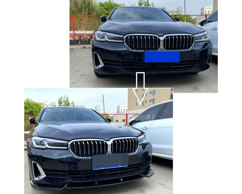 Přední spoiler BMW 5 G30 (2020+) Luxury Line Paket - černý lesklý