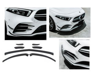Přední spoilery Mercedes Benz A W177/V177 AMG line černý lesklý (sada 7 ks)