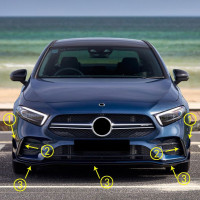 Přední spoilery Mercedes Benz A W177 AMG Line & A35 AMG (sada 7 ks)