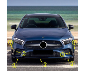 Přední spoilery Mercedes Benz A W177 AMG Line & A35 AMG (sada 7 ks)