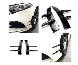 Rámečky sání vzduchu do nárazníku Mercedes A W177 vzhled carbon (žebra)